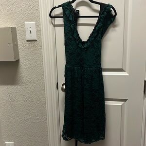 Green lace cocktail dress